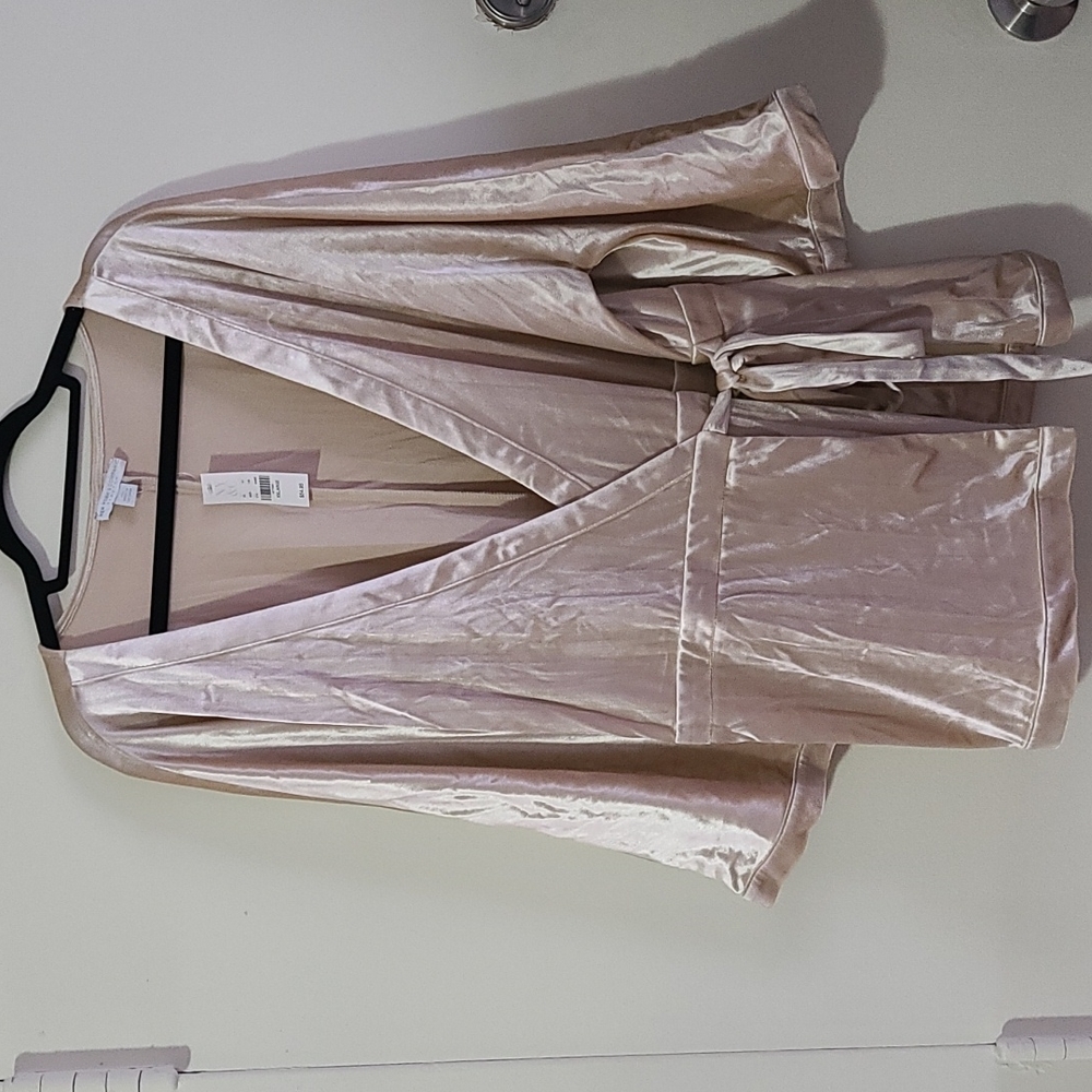 New York & Company Champagne Wrap Top